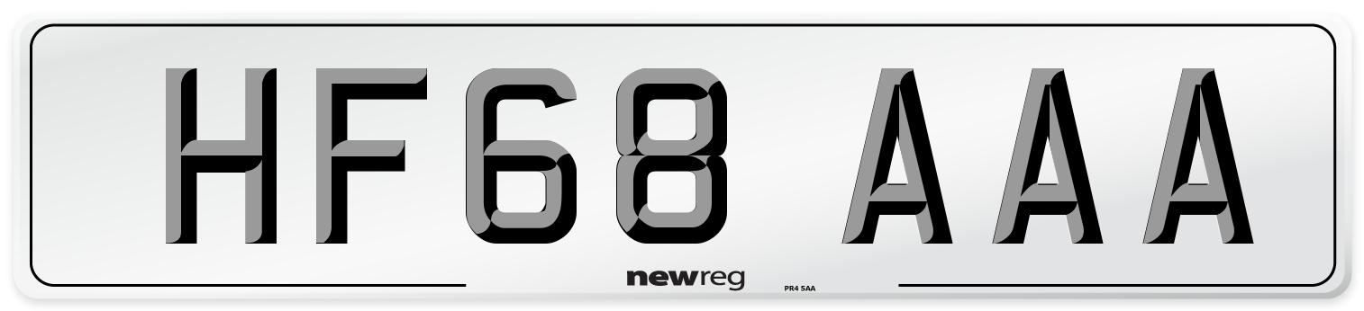 HF68 AAA Number Plate from New Reg